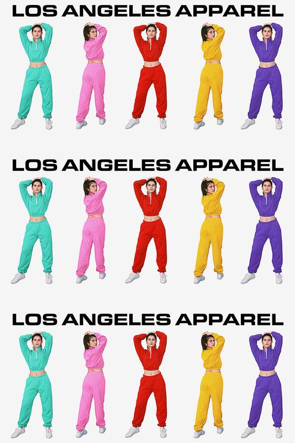 Los Angeles Apparel Flex Fleece Half Zip Cropped Pullover