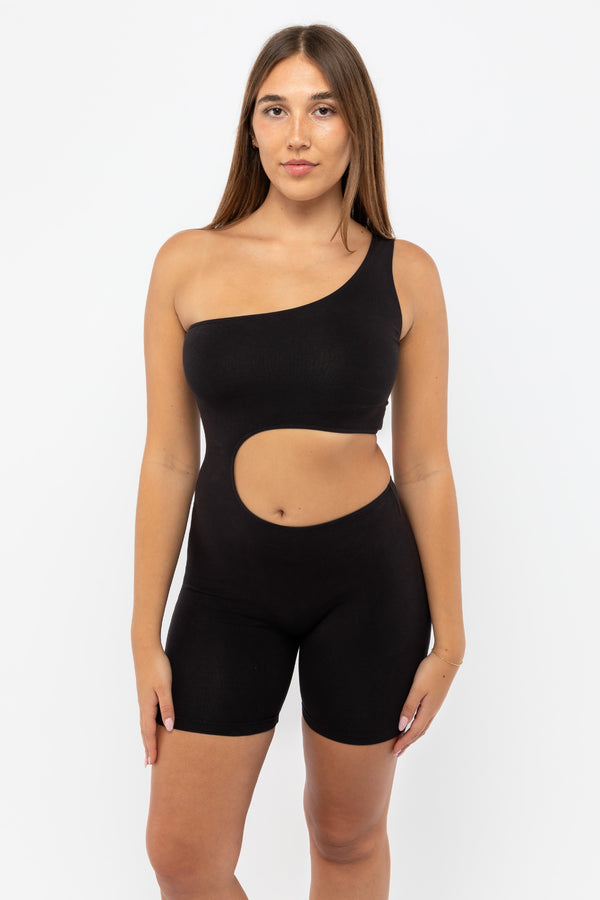 Los Angeles Apparel Garment Dye Asymmetrical Biketard