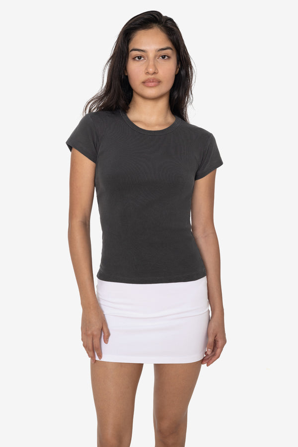 Los Angeles Apparel Garment Dye Cap Sleeve Baby Rib T-Shirt