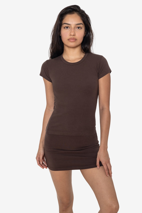 Los Angeles Apparel Garment Dye Cap Sleeve Baby Rib T-Shirt