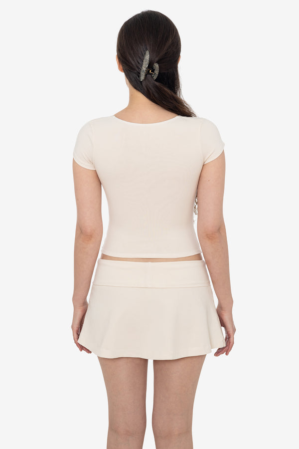 Los Angeles Apparel Garment Dye Cotton Spandex Squareneck Top