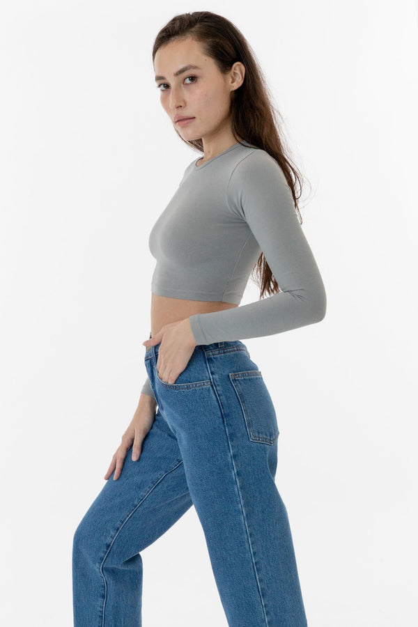 Los Angeles Apparel Garment Dye Long Sleeve Crop Top