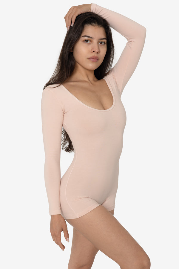 Los Angeles Apparel Garment Dye Long Sleeve Short Biketard