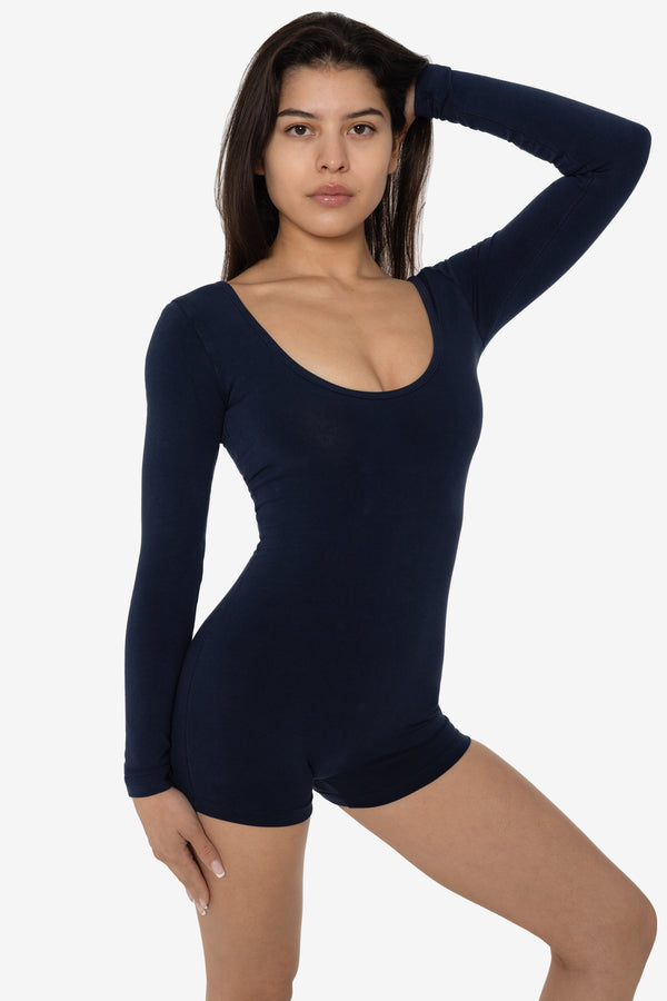 Los Angeles Apparel Garment Dye Long Sleeve Short Biketard