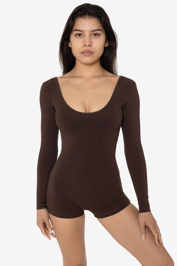 los angeles apparel Garment Dye Long Sleeve Short Biketard