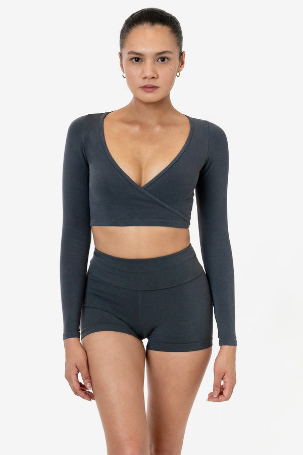 Los Angeles Apparel Garment Dye Long Sleeve Wrap Top