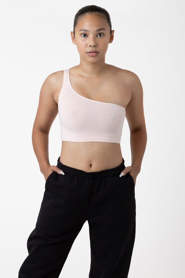 Los Angeles Apparel Garment Dye One Shoulder Crop Top