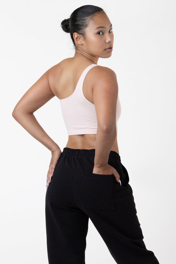 Los Angeles Apparel Garment Dye One Shoulder Crop Top
