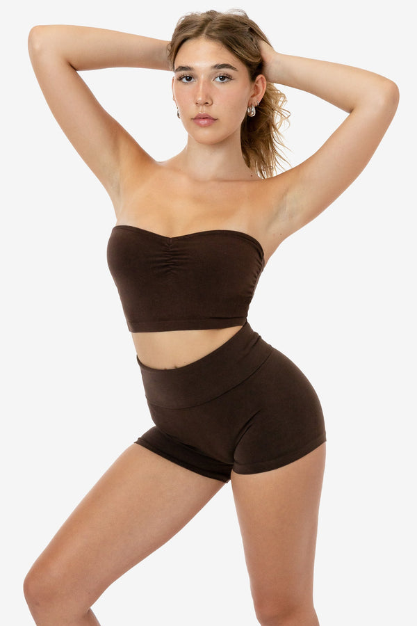 Los Angeles Apparel Garment Dye Ruched Front Tube Top