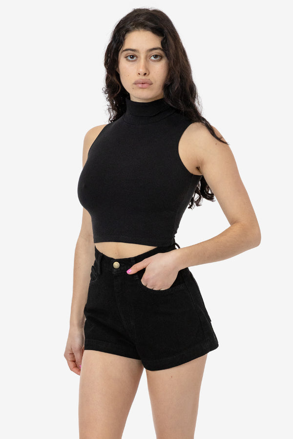 Los Angeles Apparel Garment Dye Sleeveless Turtleneck Crop Top