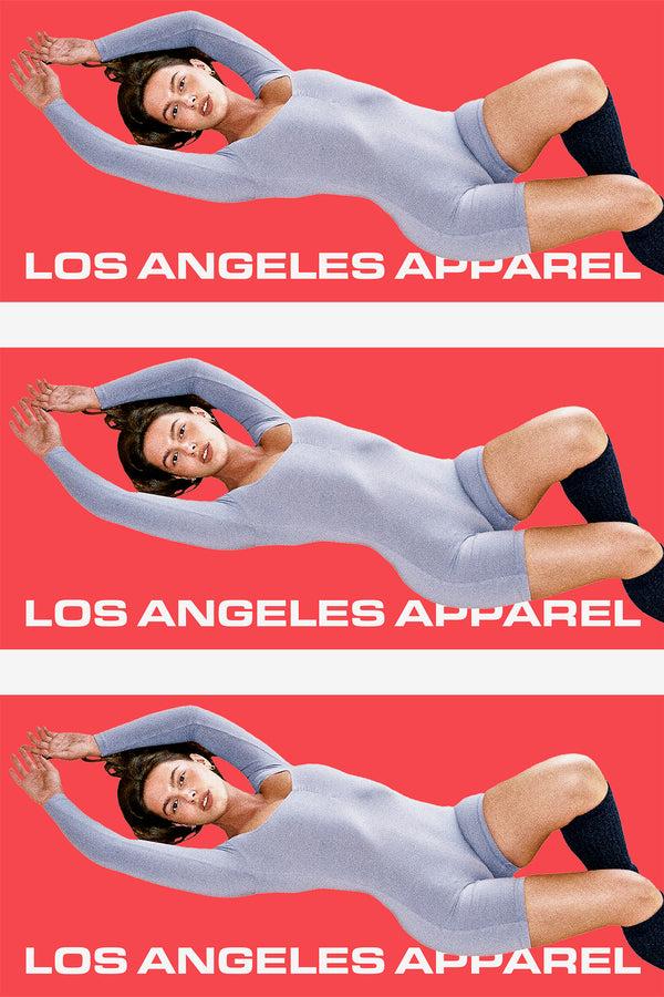 Los Angeles Apparel Garment Dye Sweetheart Pinch Front Long Sleeve Biketard