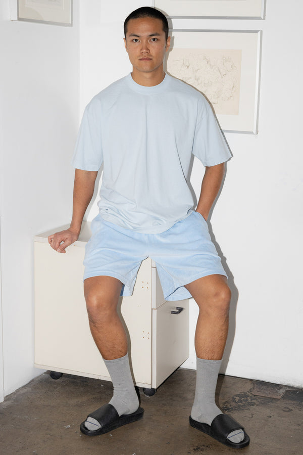 Los Angeles Apparel Garment Dye Velour Mid-Length Wide Short