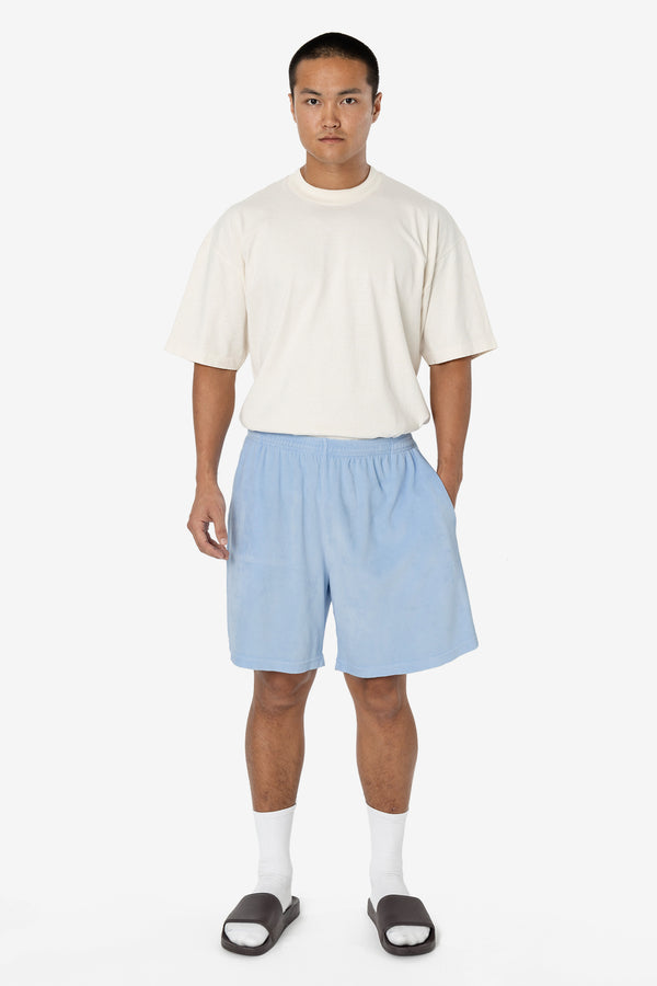 Los Angeles Apparel Garment Dye Velour Mid-Length Wide Short