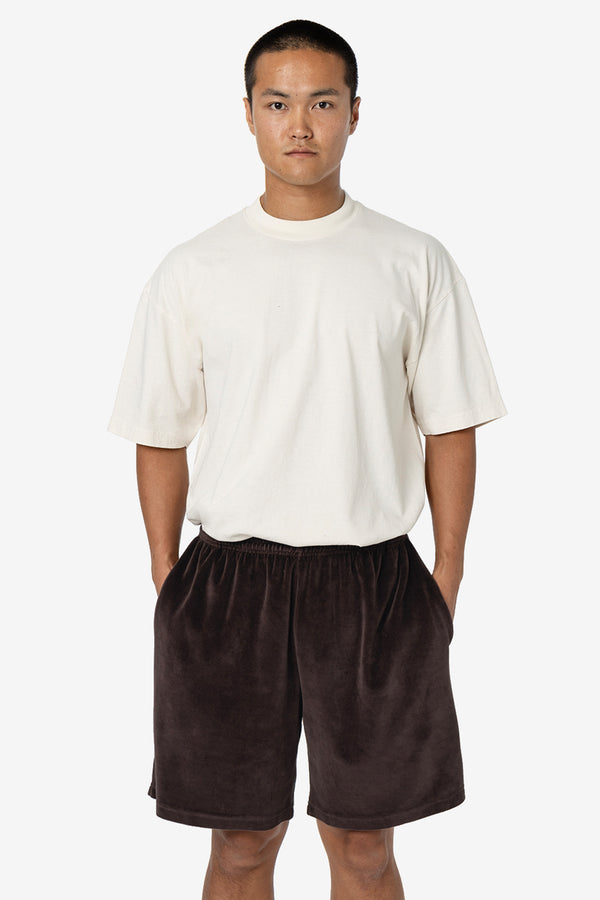 los angeles apparel Garment Dye Velour Mid-Length Wide Short