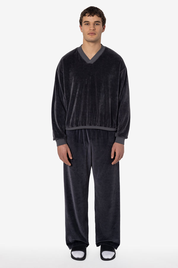 los angeles apparel Garment Dye Velour Open Bottom Sweatpants