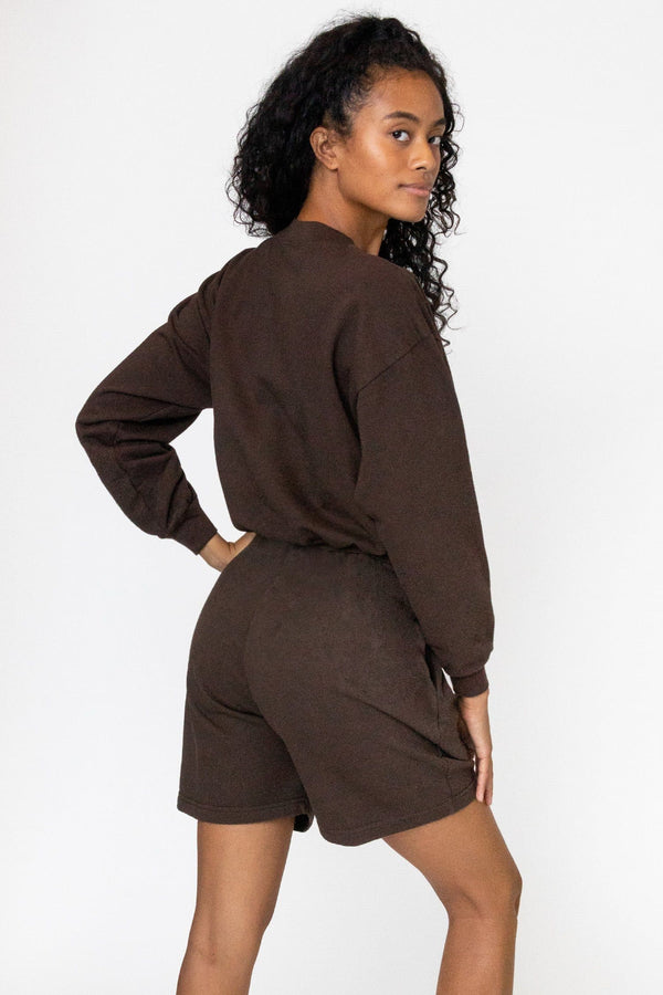 Los Angeles Apparel Garment Dyed Cropped Mock Neck French Terry Pullover