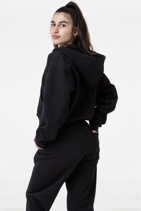 Los Angeles Apparel Heavy Fleece Cropped Zip-Up Hoodie (Piece Dye)