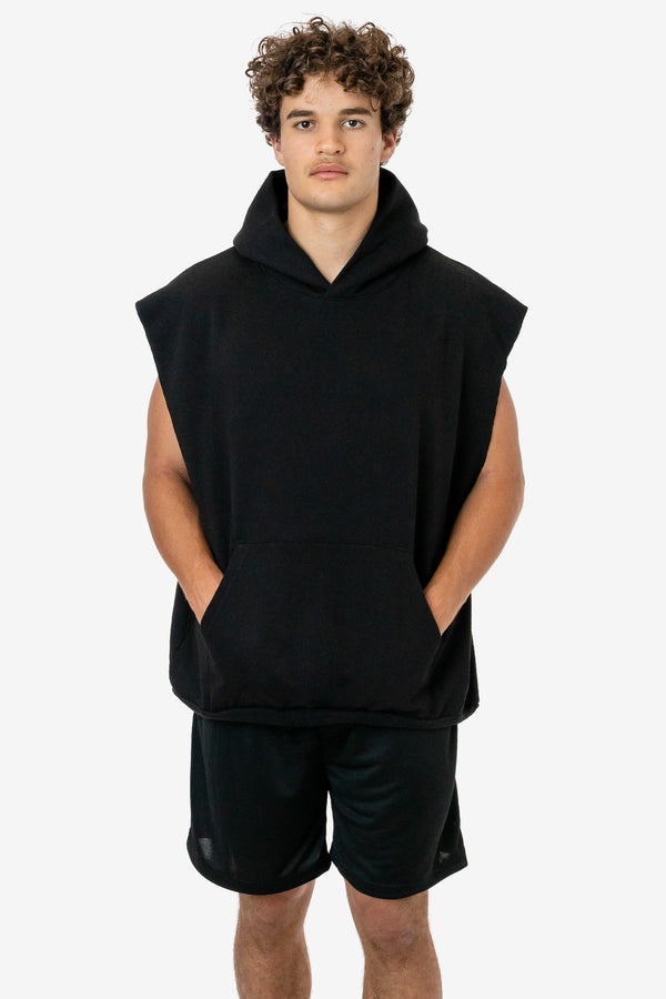 los angeles apparel Heavy Fleece Sleeveless Hoodie (Piece Dye)