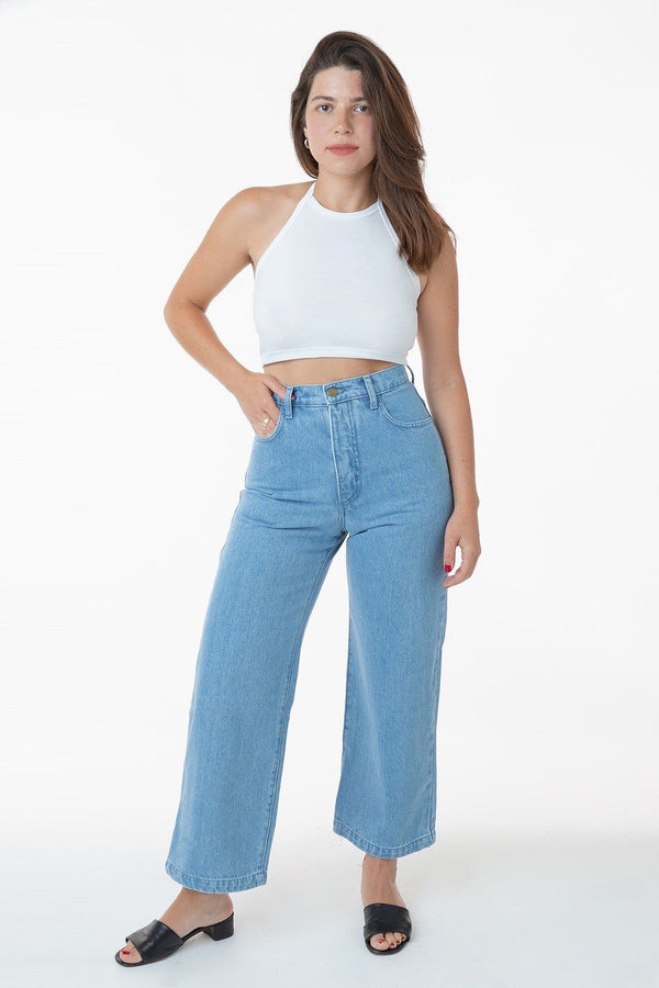 Los Angeles Apparel High Waisted Wide Leg Denim Jean