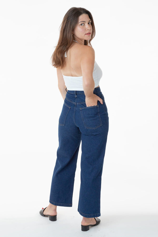 Los Angeles Apparel High Waisted Wide Leg Denim Jean