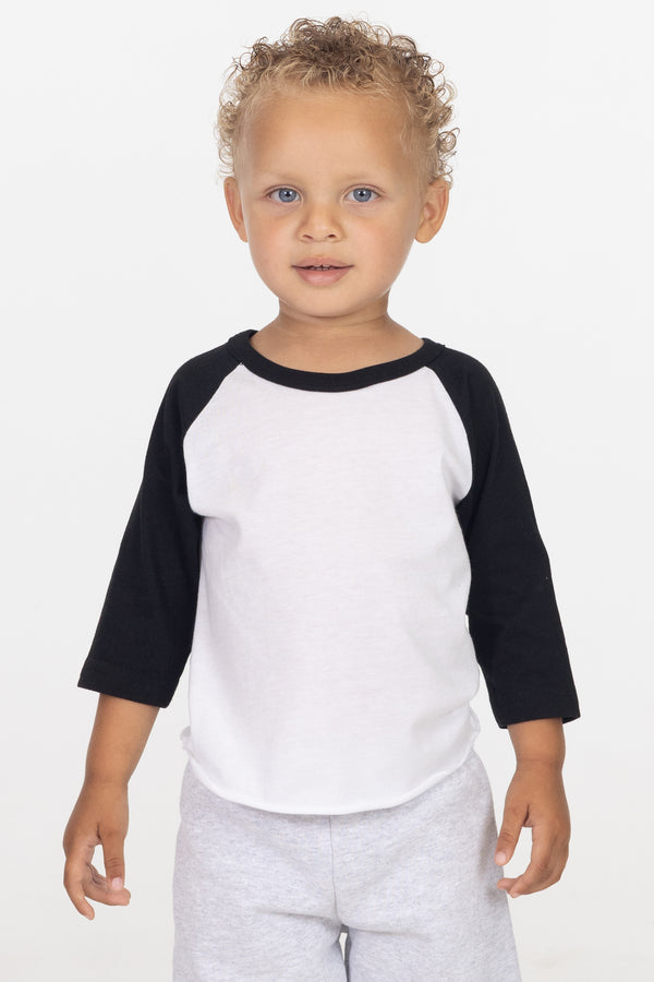 Los Angeles Apparel Infant 3/4 Sleeve Poly Cotton Raglan