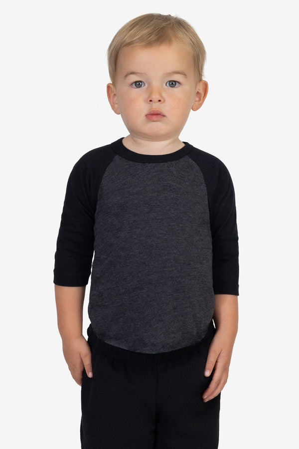 los angeles apparel Infant 3/4 Sleeve Poly Cotton Raglan