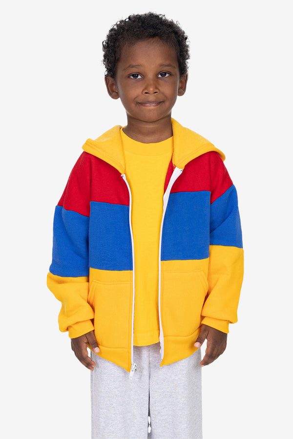 los angeles apparel Kids Flex Fleece Color Block Zip Hoodie