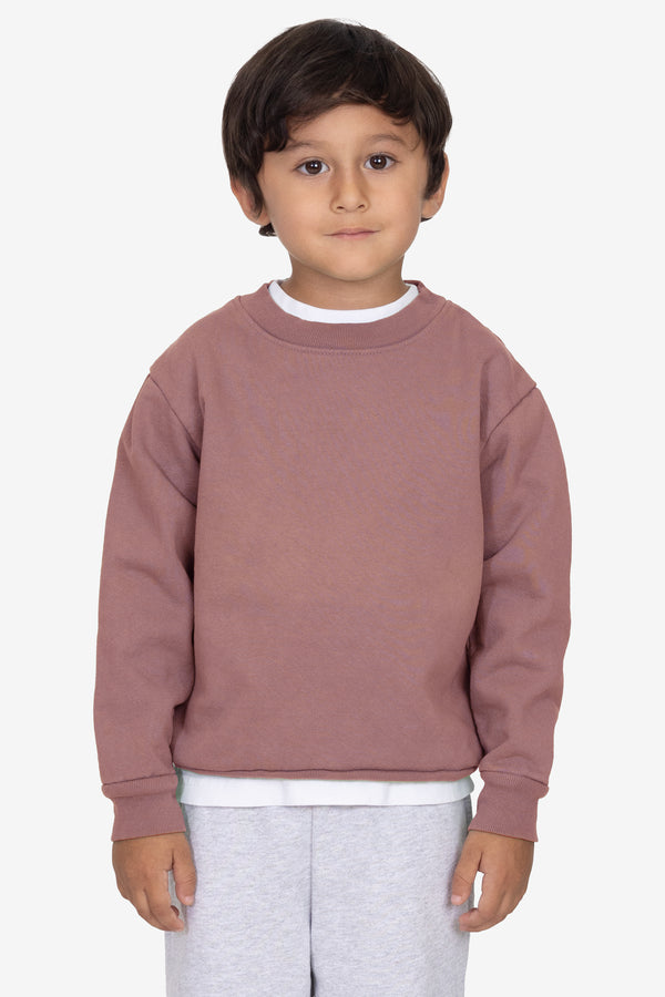 Los Angeles Apparel Kids Heavy Fleece Garment Dye Crew Sweatshirt