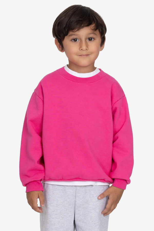 Los Angeles Apparel Kids Heavy Fleece Garment Dye Crew Sweatshirt