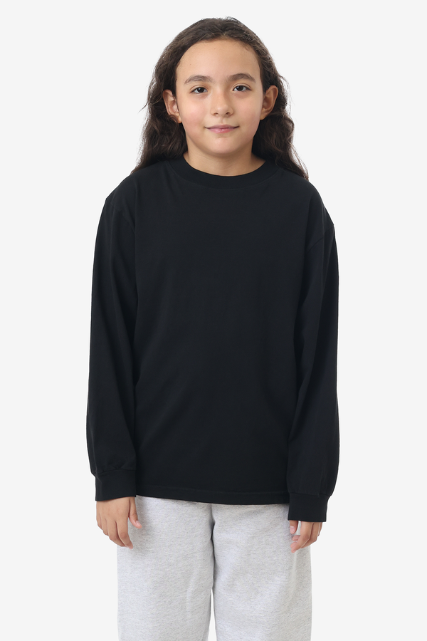 los angeles apparel Kids Long Sleeve Garment Dye T-Shirt