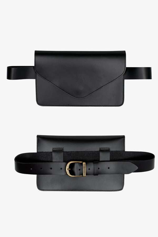 Los Angeles Apparel Large Multifunctional Belted Envelope Clutch