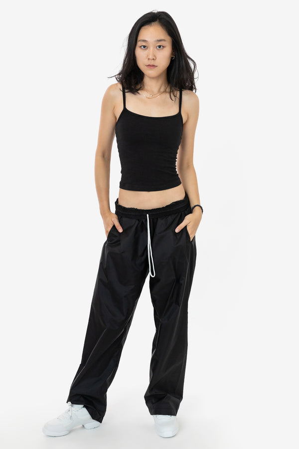 los angeles apparel Lightweight Nylon Taffeta Wide Leg Pant