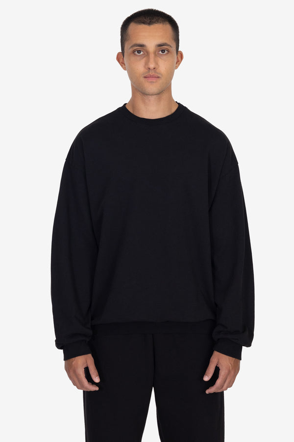 los angeles apparel Long Sleeve Garment Dye French Terry Pullover