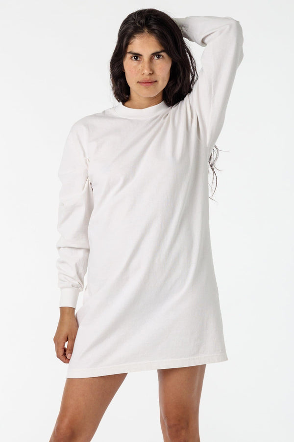 Los Angeles Apparel Long Sleeve Garment Dye Mockneck Dress