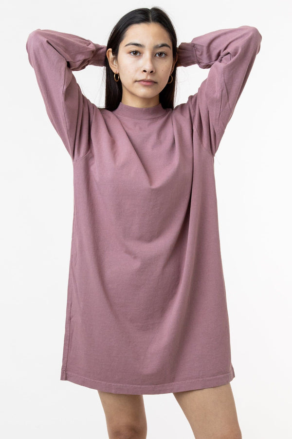 Los Angeles Apparel Long Sleeve Garment Dye Mockneck Dress