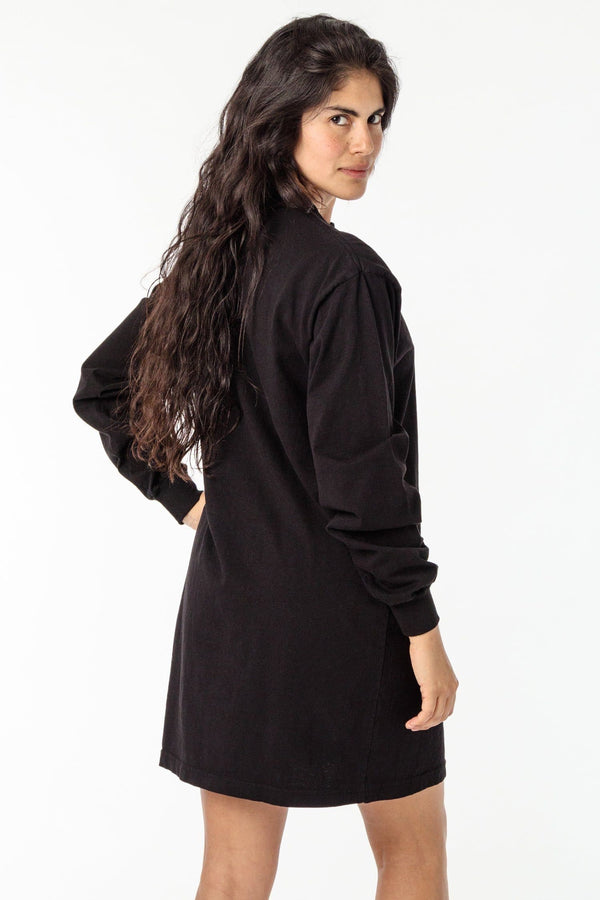 los angeles apparel Long Sleeve Garment Dye Mockneck Dress