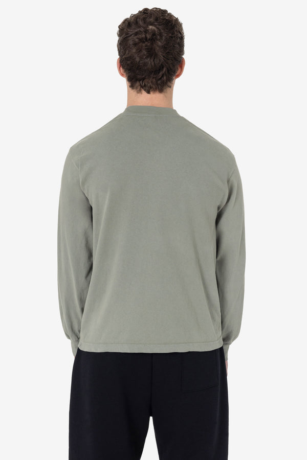 Los Angeles Apparel Long Sleeve Garment Dye Mockneck T-Shirt