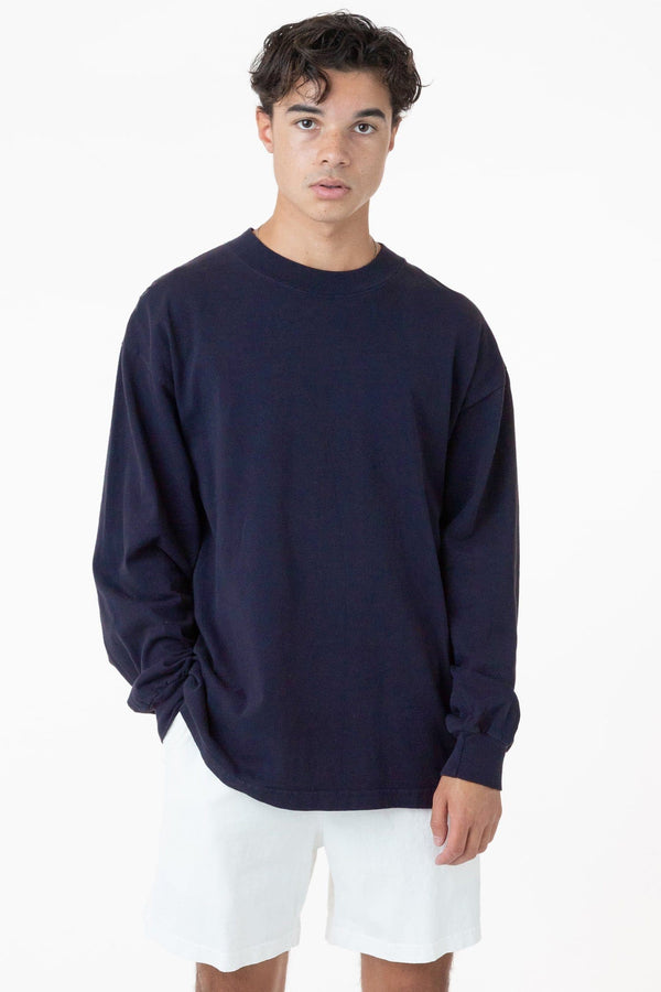 Los Angeles Apparel Long Sleeve Garment Dye Mockneck T-Shirt