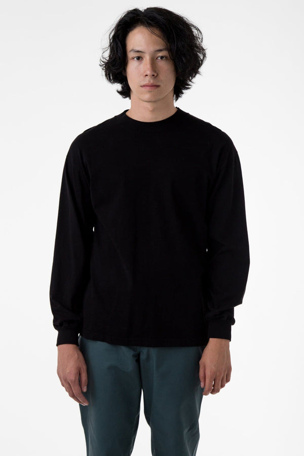 los angeles apparel Long Sleeve Garment Dye Mockneck T-Shirt