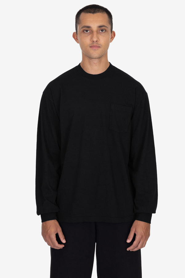 los angeles apparel Long Sleeve Garment Dye Pocket T-Shirt