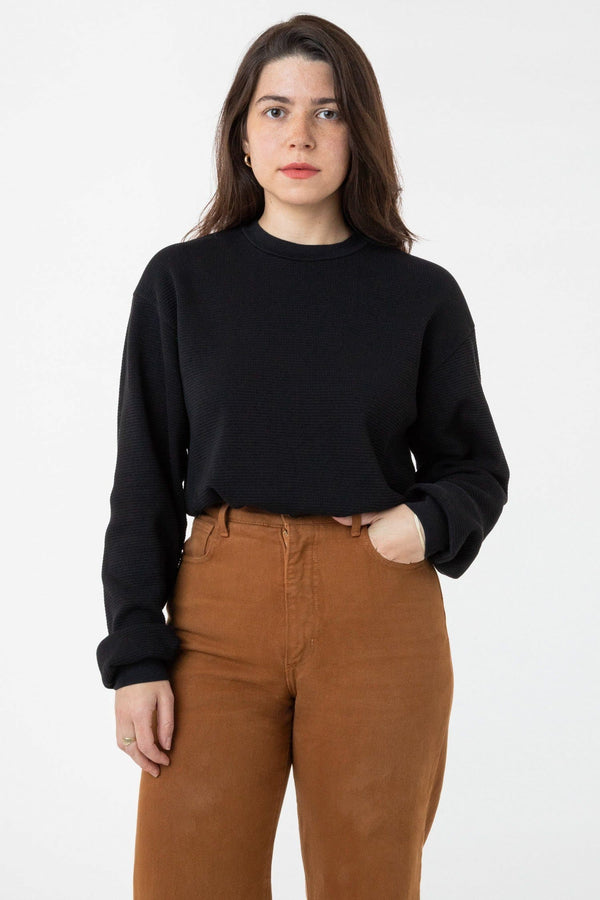 los angeles apparel Long Sleeve Heavy Thermal Crew Neck