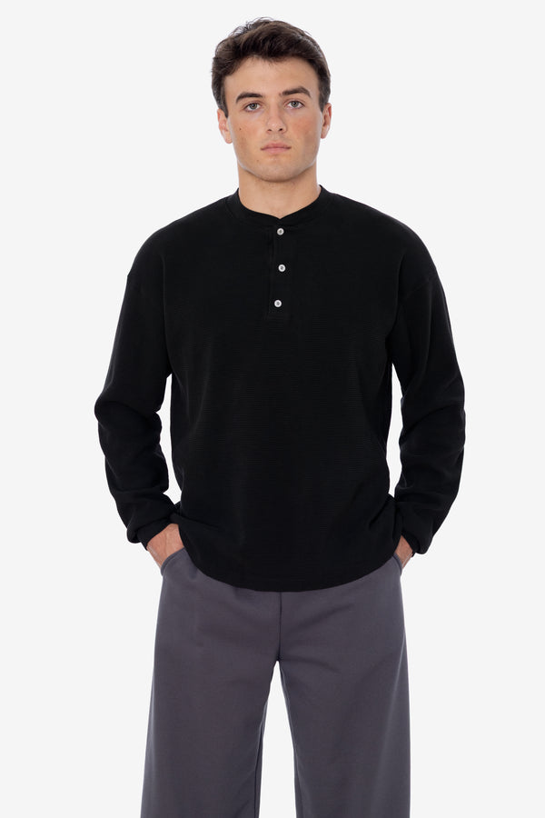 los angeles apparel Long Sleeve Heavy Thermal Heritage Henley