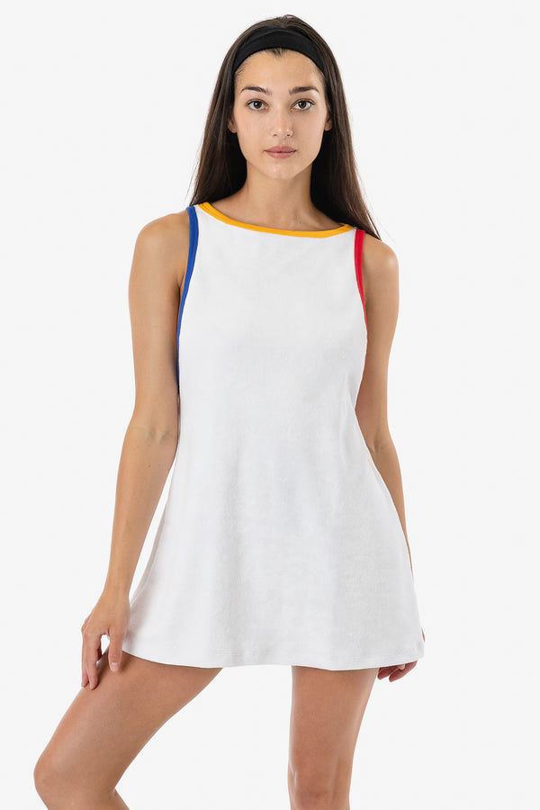 Los Angeles Apparel Loop Terry Boatneck A-Line Dress