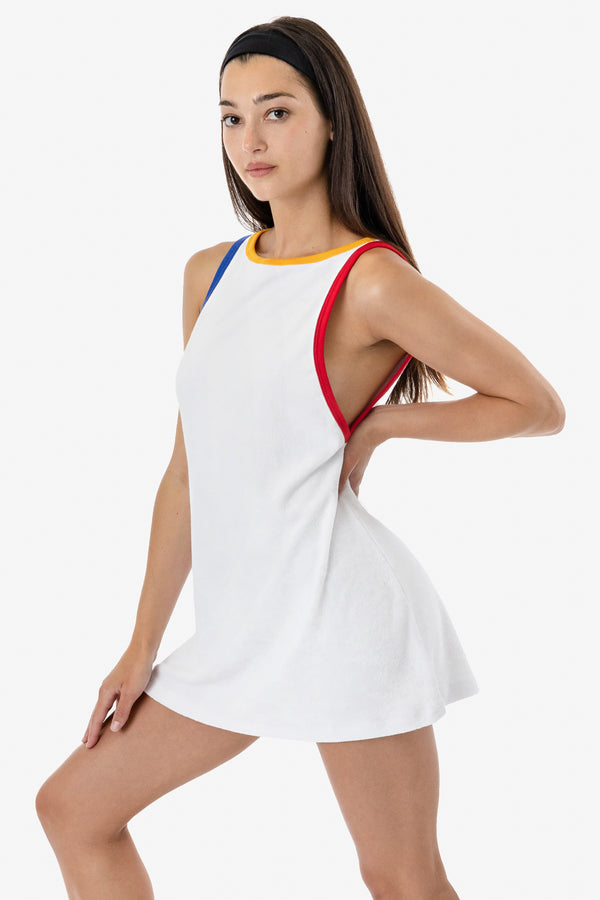 Los Angeles Apparel Loop Terry Boatneck A-Line Dress