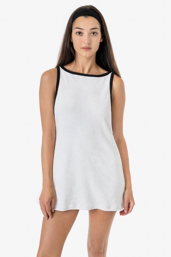 Los Angeles Apparel Loop Terry Boatneck A-Line Dress
