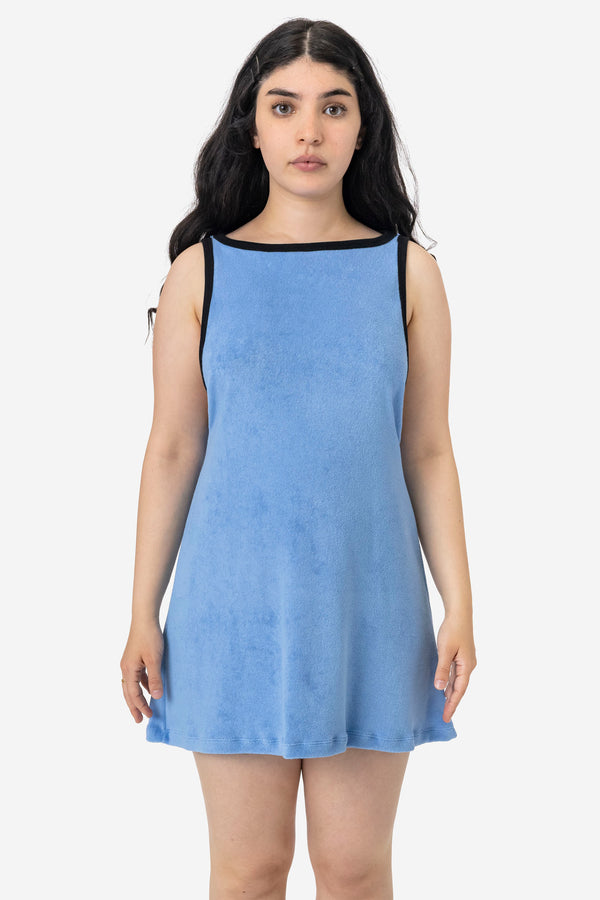 los angeles apparel Loop Terry Boatneck A-Line Dress