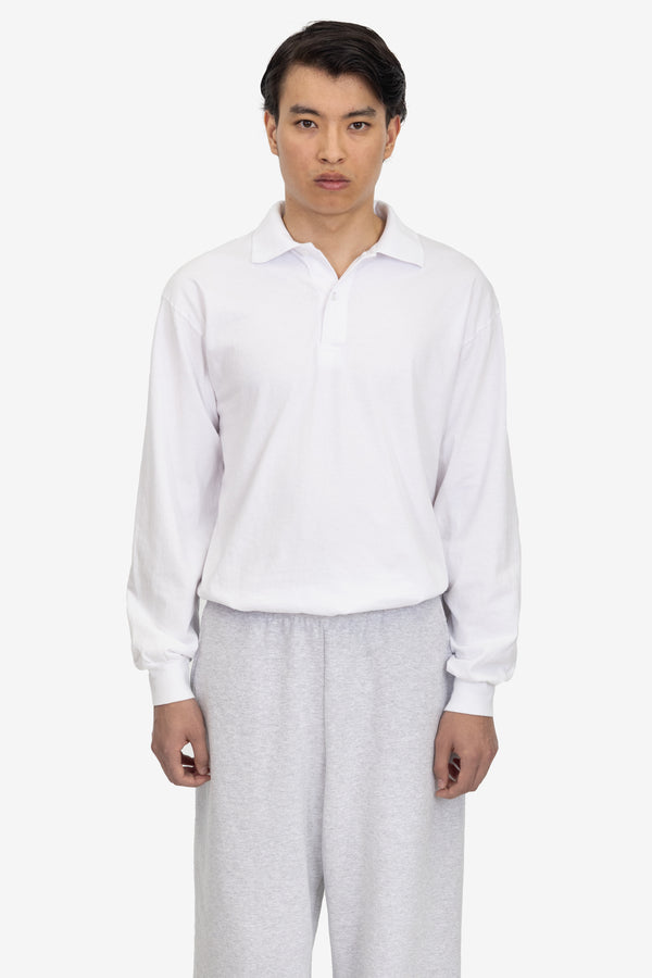 Los Angeles Apparel 18/1 Long Sleeve Polo T-Shirt