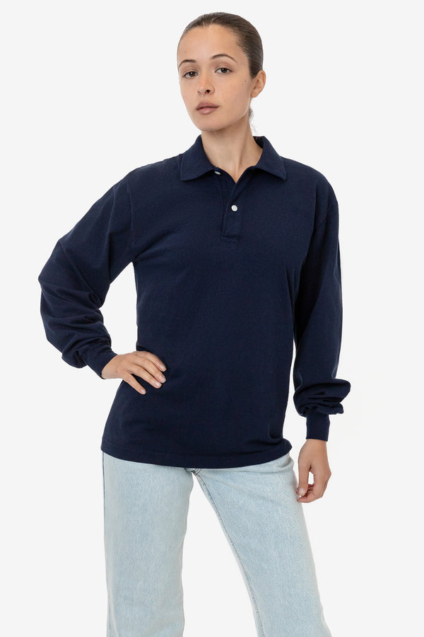 Los Angeles Apparel 18/1 Long Sleeve Polo T-Shirt