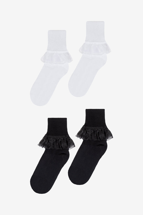 Los Angeles Apparel 2-Pack Girly Lace Ankle Sock