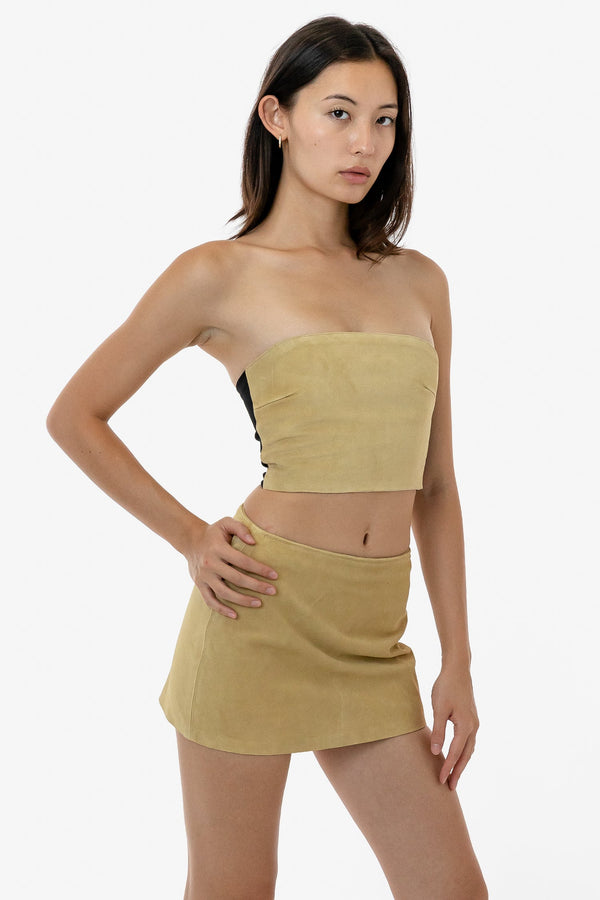 Los Angeles Apparel 2 Tone Suede Ottoman Tube Top